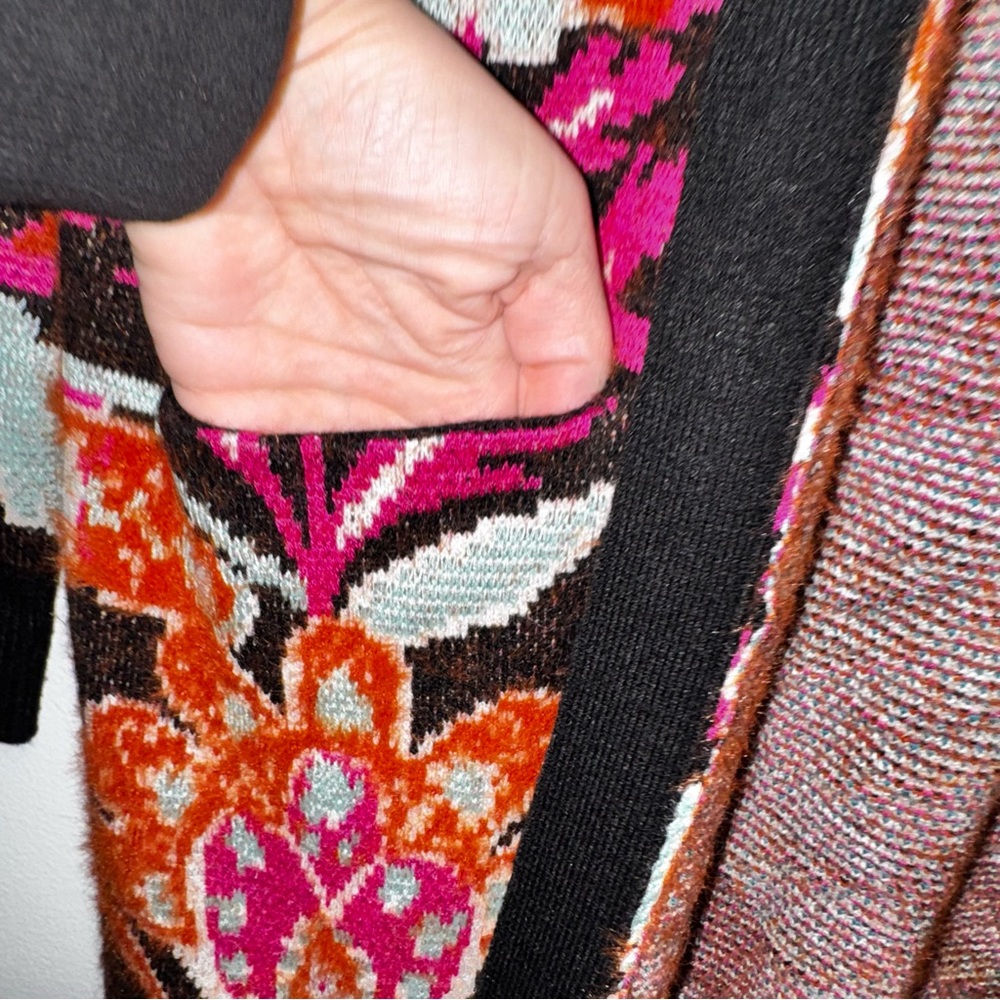 Like new Anthropologie Patterned Duster cardigan sweater size XS - Picture 6 of 14
